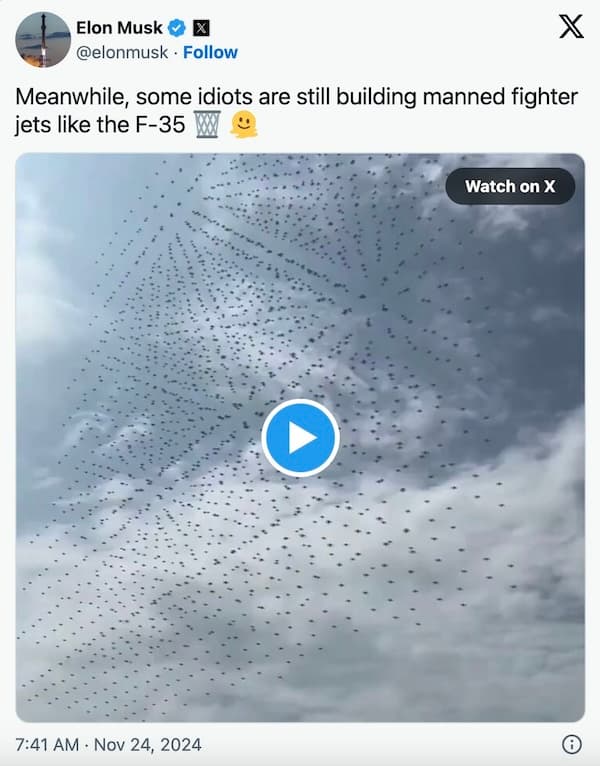 Elon Musk Tweet Drone Swarm